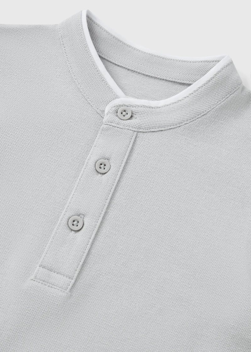 ماتلان Girls Grey Henley Polo Top